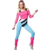 dressforfun Kostüm Frauenkostüm Aerobic-Star, Aerobic-Outfit im Stil der 80er Jahre bunt S | S