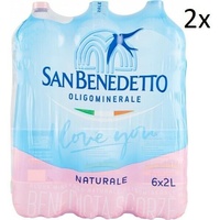 12x San Benedetto Acqua Minerale Naturale Natürliches Mineralwasser 2Lt