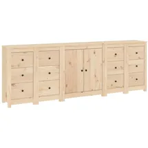 vidaXL Sideboard 230x35x80 cm Massivholz Kiefer