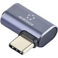 Renkforce USB4® Adapter [1x USB4® Stecker - 1x USB-C® Buchse] 40 GBit/s 90° nach links gewinkelt