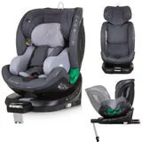 Chipolino i-Size Kindersitz Maximus (40-150 cm) Isofix Stützbein 360° drehbar, Farbe:grau