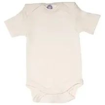 cosilana Baby Kurzarm-Body aus Bio Wolle / Seide Uni Natur 62/68