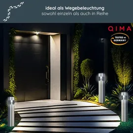 Melitec Solar Gartenleuchte SO32 eckig mit Bewegungsmelder, Edelstahl matt gebürstet : Eckig : Edelstahl matt Form: Eckig Oberfläche: Edelstahl matt