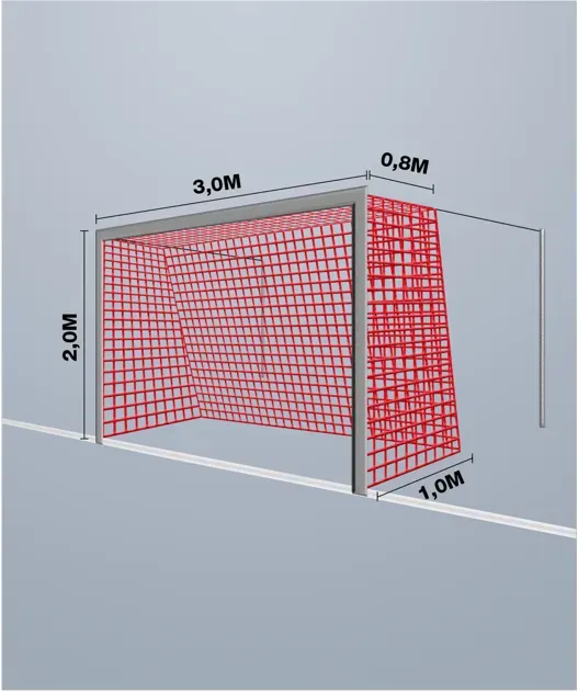 Cawila Tornetz 3,00x2,00m | Tiefe 0,8x1,0m | Maschenweite 10cm | Stärke 4mm | rot