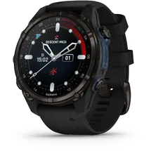 Garmin Descent MK3i 43 mm DLC-Titan grau mit Silikonarmband schwarz