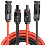 Solarkabel Verlängerung 1m,4mm2 / 6mm2 1-50m Solarkabel Verlängerungskabel,Photovoltaik Solarkabel,Verbindungskabel Solarstecker,IP67 wasserdichtem Stecker (12AWG/4mm2 1m)