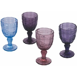 Villa d’Este Weinglas Syrah Provence, Glas, Gläser-Set, 4-teilig, Inhalt 265 ml bunt|lila