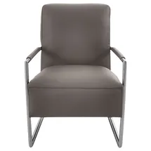 K+W Komfort & Wohnen Cocktailsessel mit bezogenen Armlehnen 62 x 77 x 83 cm Braun