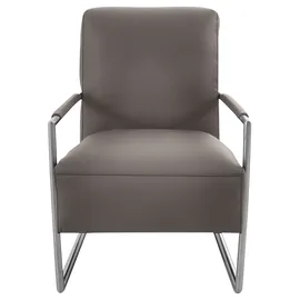 K+W Komfort & Wohnen Cocktailsessel mit bezogenen Armlehnen 62 x 77 x 83 cm Braun