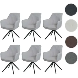 MCW Esszimmerstuhl MCW-L79, Küchenstuhl Lehnstuhl Stuhl Armlehnen, drehbar Auto-Position Stoff/Textil ~ creme-beige