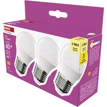 EMOS Classic ZQ6E21.3 LED Lampe Mini Globe, E27, Sockel, Helligkeit 470lm, Warmweiß (1525733292)