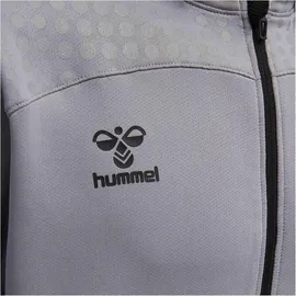 hummel Lead Zip Poly Hoodie - Grey Melange - 2XL