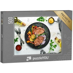 puzzleYOU Puzzle Steak mit Rosmarin und Gewürzen, 500 Puzzleteile, puzzleYOU-Kollektionen Essen und Trinken