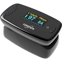EUROPAPA Pulsoximeter Pulsoximeter,Fingerpulsoximeter, Oximeter ideal zur schnellen Messung der Sauerstoffsättigung (SpO2), facher Pulsmesser für Erwachsene–OLED Anzeige schwarz
