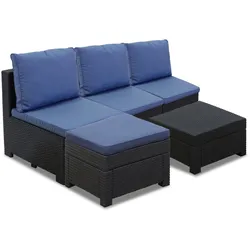 Keter Loungemöbel Set Provence | Kombinationen inkl. Ecke und Kaffeetisch | Kissen in Blau