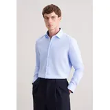 Seidensticker Businesshemd "Schwarze Rose", Herren, Gr. M (39), normale Ärmellängen, blau, 100% Baumwolle, unifarben, skinny fit, 2-Knopf-Manschette, Hemden, X-Slim 1/1 Kentkragen Uni