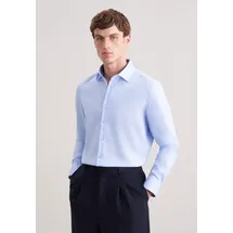 Seidensticker Businesshemd "Schwarze Rose", Herren, Gr. M (39), normale Ärmellängen, blau, 100% Baumwolle, unifarben, skinny fit, 2-Knopf-Manschette, Hemden, X-Slim 1/1 Kentkragen Uni