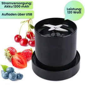 ideoon home Mobiler Smoothie Maker 300ml Standmixer