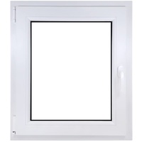 ECOPROF Kellerfenster | Langlebiges Kunststoff-Fenster | Maße 70x80 cm (700x800 mm) | Dreh-Kipp Fenster DIN Links | Farbe: Weiss | 70mm Profil