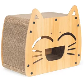 Coil Kratztonne, Katzenhöhle, Katzenkratzbaum, Katzenbett, Katzenliege, Umweltfreundliches Bett, Kratzpappe, MDF, Höhe: 40 cm