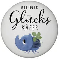 Speecheese Nashornkäfer mit Klee Magnet rund mit Spruch Kleiner