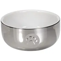 Trixie Keramiknapf, Katze, 0,3 l/ø 11 cm, silber/weiß
