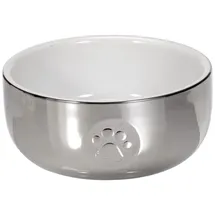 Trixie Keramiknapf, Katze, 0,3 l/ø 11 cm, silber/weiß
