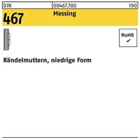 Industrial Quality Supplies DIN 467 Rändelmuttern Messing M 3