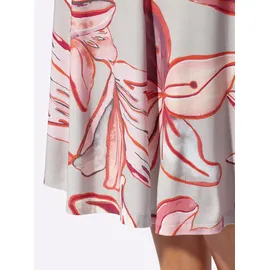 Lady A-Linien-Rock Damen Floral Hellgrau/Koralle 48