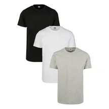 URBAN CLASSICS Basic T-Shirt 3 Einheiten Black / White / Gray 2XL