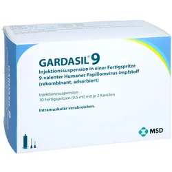 Gardasil 9 Injektionssuspension I.e.fertigspritze 10 St