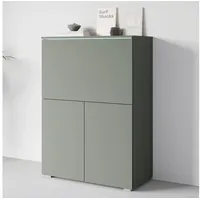 Home Affaire PC-Schrank Vera, Sekretär, Home-Office-Schreibtisch mit LED-Beleuchtung (1 St), Multifunktional mit Stauraum, klappbare Tischfläche, LED, B 90 cm grün
