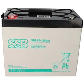 SSB Battery SSB Blei Akku SBL 75-12i(sh) AGM Batterie M6 Schraubanschluss - 12V 75Ah