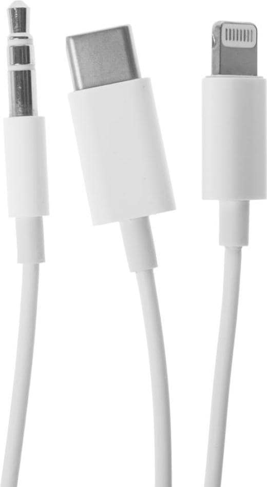 PowerGuard Lightning To USB C Smartphone Car Audio Kabel (Lightning, USB Typ C), Mobilgerät Adapter, Weiss