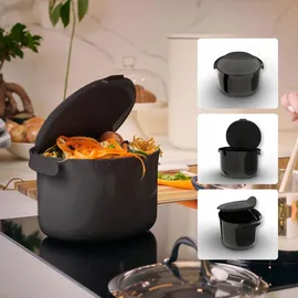 Skaza Exceeding Expectations Behälter für Küchenabfälle, formschöner Komposteimer, Biomüll-Eimer, schwarz