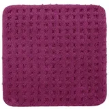 PANA® Flauschiger Badvorleger (45 x 45 cm) • WC Vorleger ohne Ausschnitt aus weichen Mikrofasern • Rutschfester & waschbarer Badteppich • Kleine WC Badematte • Farbe: Beere