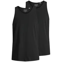 JACK&JONES Herren Tanktop, 2er Pack - JACBASIC TANKTOP, einfarbig, Baumwolle Schwarz 2XL