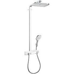 hansgrohe Raindance Select Showerpipe   27288400 E360, weiss chrom, mit Brausearm 380 mm und Tablet