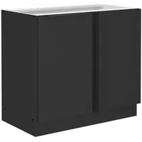Küchen-Preisbombe Küchen Eckunterschrank 105 cm SIENA Schwarz Küche Küchenzeile