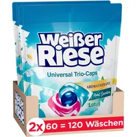 Weißer Riese Universal Trio-Caps Aromatherapie Floral Sensation (120 Wäschen), Waschmittel mit Lotus, Vollwaschmittel mit intensivem Dufterlebnis