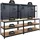 Proregal Mega Deal 2x Profi Werkbank GIANT BEAST mit Lochwand 180x120x60cm Fachlast 175kg Inkl. Werkzeughalter Set Schwarz