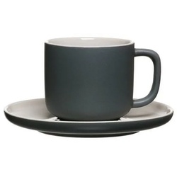 Ritzenhoff & Breker Tasse Jasper Kaffeetasse mit Untertasse 240 ml, Keramik grau