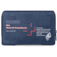 Holthaus Medical Mini Motorrad-Verbandtasche, blau, Praktische Motorrad-Verbandtasche mit einem umlaufenden Reißverschluss, Inhalt nach DIN 13167