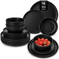 luxuskollektion Tafelservice 6 Personen 18-tlg. Schwarz