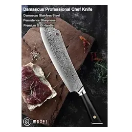 Muxel Extra großes Kochmesser mit gebogener Klinge, scharf, langlebig Ein Allzweckmesser