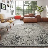 BALTA Wohnzimmerteppich Vintage, Indoor-Teppich für das Wohnzimmer, Schlafzimmer, Traditioneller Stil, Pflegeleicht, Kurzflor 3mm, Maschinengewebt, 100% Polypropylen, 160 x 230 cm, Verblasst Grau