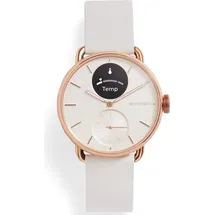 Withings ScanWatch 2 38 mm perl weiß/rosegold, Sport Fluorelastomer-Armband weiß/rosegold