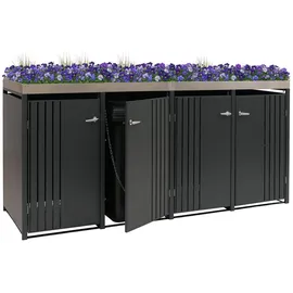 Proregal Mülltonnenverkleidung 125 x 260 x 84 cm anthrazit