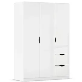 Rauch Freiham 136 x 197 x 54 cm weiß Hochglanz mit Schubkästen
