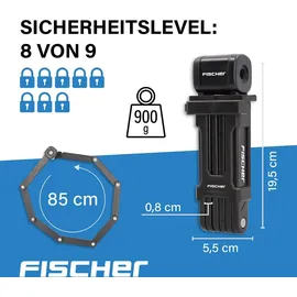 Fischer Faltschloss inkl. Halter schwarz